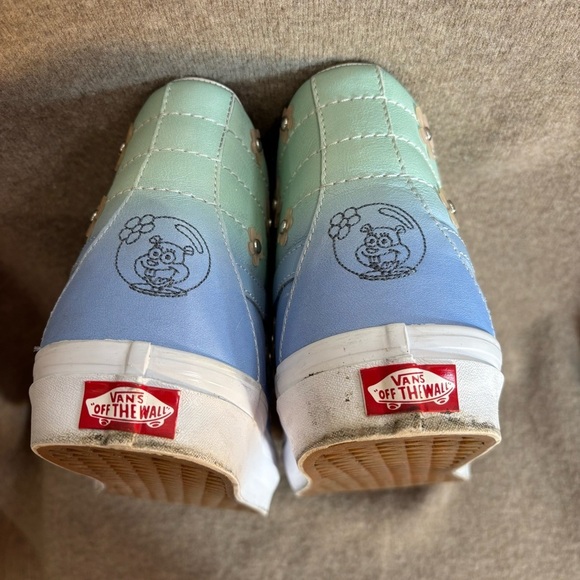 VANS Sz 11 Bob Square Pants Collab Sandy Liang Pastel High-Top Laceup Sneakers - Picture 6 of 8